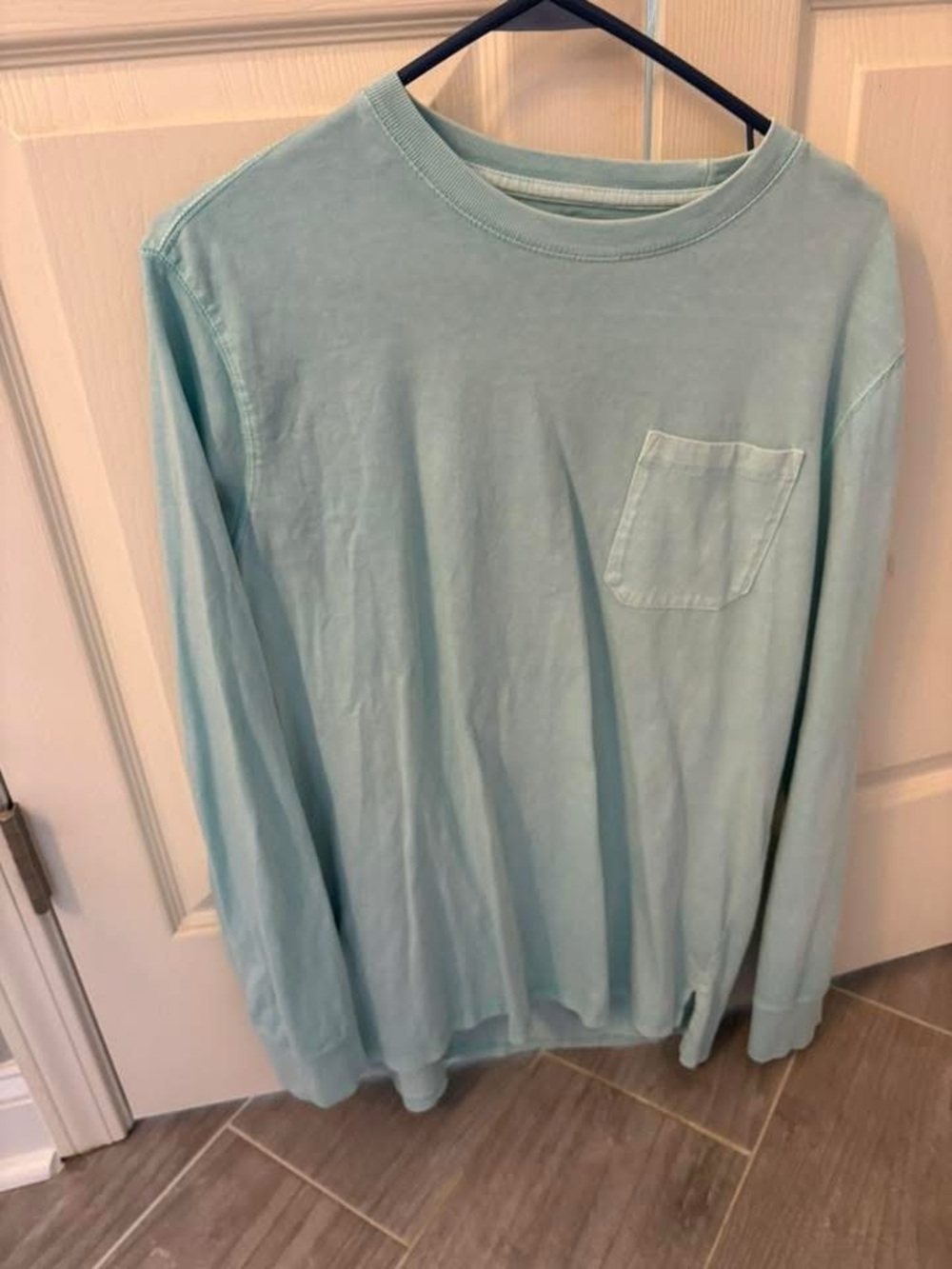 Light Aqua Long Sleeve Pocket Tee